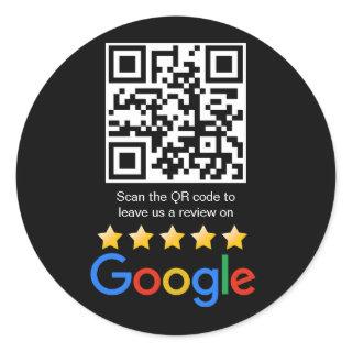 Google Review QR Code Scan Me Classic Round Sticker