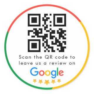 Google Reviews | Business Review Link QR Code Classic Round Sticker