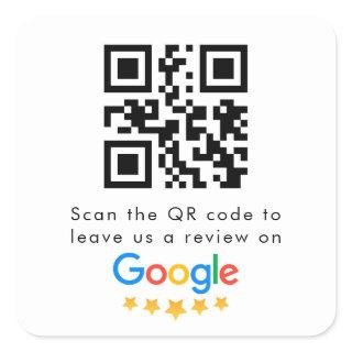 Google Reviews | Business Review Link QR Code Square Sticker