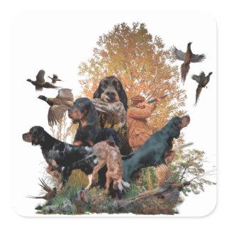 Gordon Setter, hunting season  Square Sticker