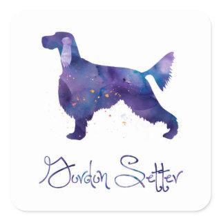 Gordon Setter Watercolor Square Sticker