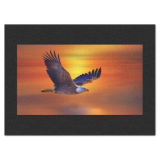 Gorgeous Bald Eagle in Flight Sunset Tissue Paper