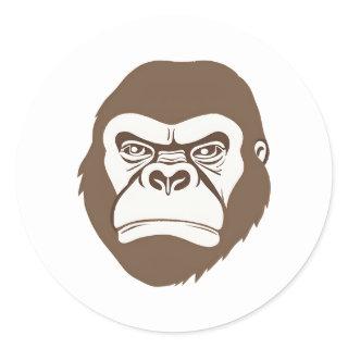 Gorilla Cartoon Drawing Classic Round Sticker