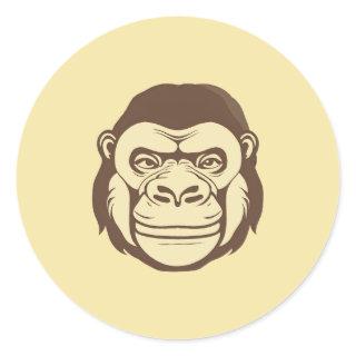 Gorilla Cartoon Drawing Classic Round Sticker