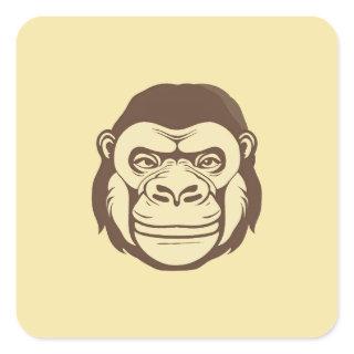 Gorilla Cartoon Drawing Square Sticker
