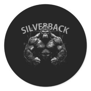 Gorilla Gym Monkey Angry Growling Scary Silverback Classic Round Sticker