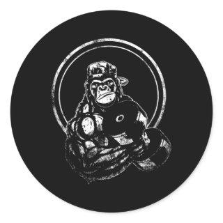 Gorilla Strength Weight Lifter Gym Body Builder Wo Classic Round Sticker