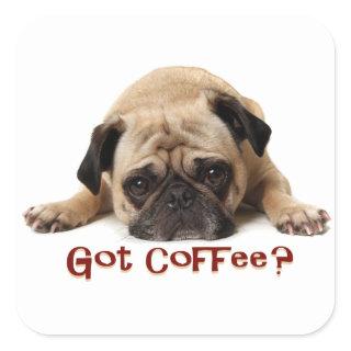 Got Coffee? Pug Sticker