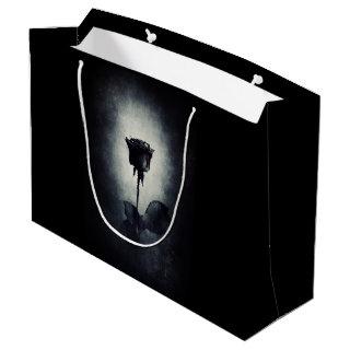 Goth Black Rose Dripping Blood Macabre Large Gift Bag