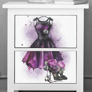 Goth Fashion | Purple Dress with High Heels Splat Tissue Paper