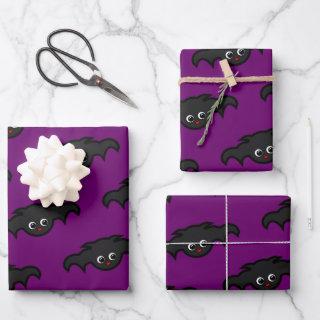 Goth Purple Black Kawaii Bat Pattern  Sheets