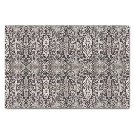 goth renaissance ornate silver grey tribal pattern tissue paper