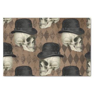 Goth Victorian Skulls Vintage Hat Dark Rhombuses Tissue Paper