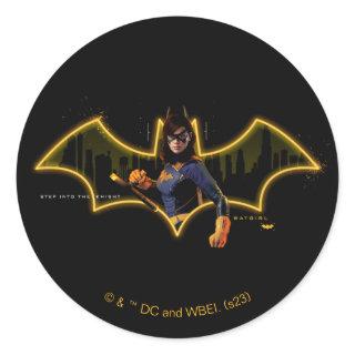 Gotham Knights Batgirl in Logo Classic Round Sticker