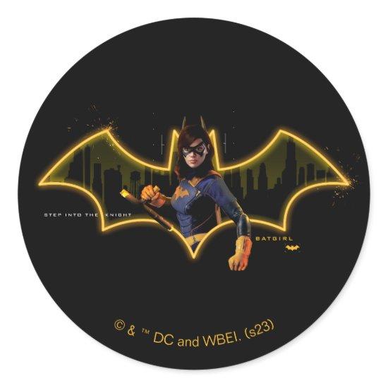 Gotham Knights Batgirl in Logo Classic Round Sticker