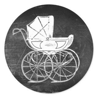 Gothic Baby Carriage Classic Round Sticker