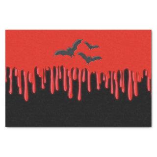 Gothic Bats & Red Dripping Blood Halloween Party Tissue Paper