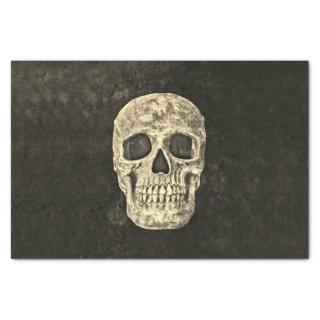 Gothic Black Beige Human Skull Texture Tissue Paper