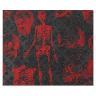 Gothic Black Damask Crimson skeletons