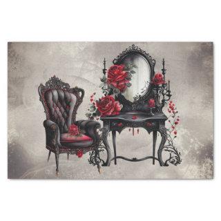 Gothic Boudoir | Antique Vanity with Parlor Chair Tissue Paper