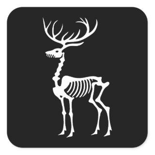 Gothic Christmas reindeer skeleton Square Sticker