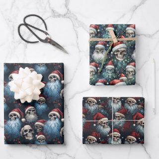 Gothic Christmas Skulls in Santa Hats Gothmas  Sheets