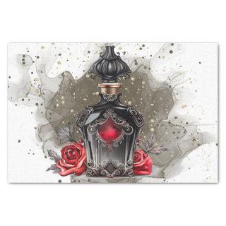 Gothic Fashion Victorian Perfume Bottle with Roses Tissue Paper