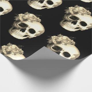 Gothic Floral Skull Rose Pattern Halloween