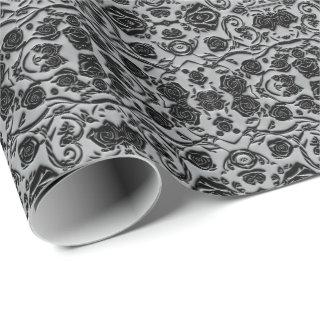 Gothic Graveyard Black Roses Pattern