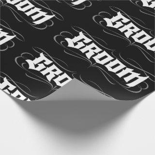 Gothic Groom Lettering Modern Grunge Tattoo Black