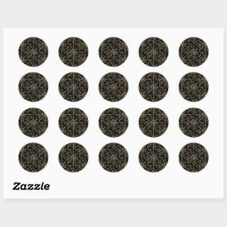 Gothic Halloween Spider Web Gold Classic Round Sticker