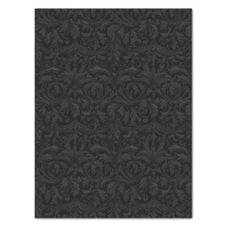 Gothic Jacquard Swirls Decoupage - Black and Gray Tissue Paper