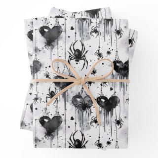Gothic Love Spooky Spider Web with Hearts  Sheets