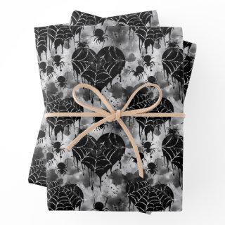 Gothic Love Spooky Spider Web with Hearts  Sheets