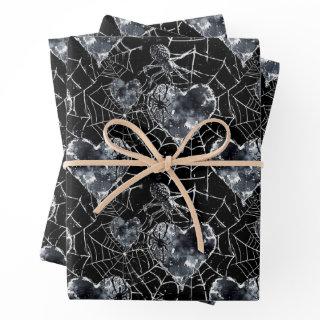 Gothic Love Spooky Spider Web with Hearts  Sheets