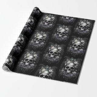 Gothic Macabre Skull and Roses Mural