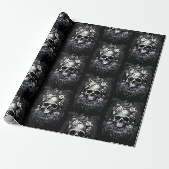 Gothic Macabre Skull and Roses Mural