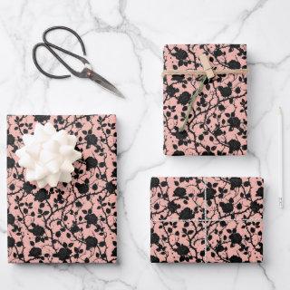 Gothic Pink and black Cemetery roses   Sheets