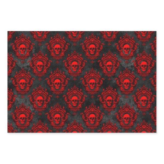 Gothic Red and Black Skull