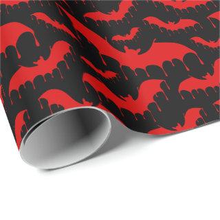 Gothic Red Dripping Blood Bats Halloween