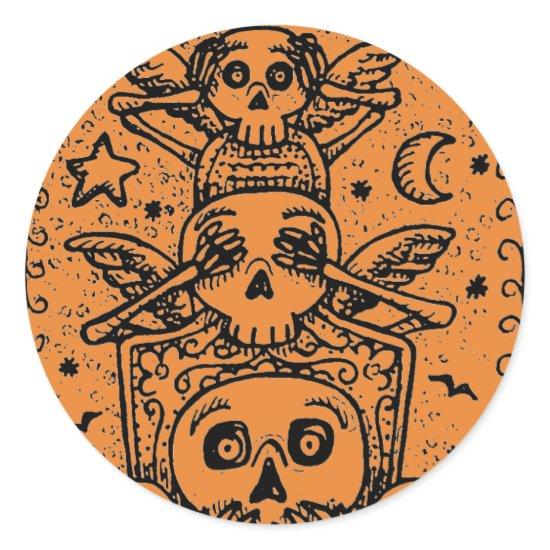 GOTHIC SEE NO EVIL, CEMETERY SKELETON STICKERS Fun