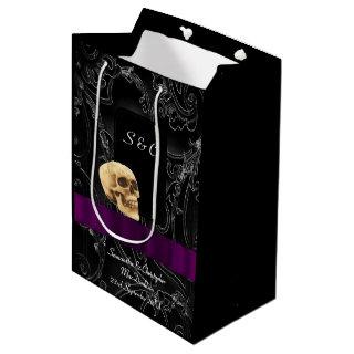 Gothic skull dark black themed medium gift bag