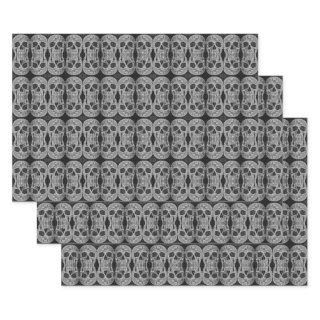 Gothic Skull Head Black And White Abstract Pattern  Sheets