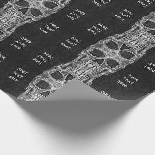 Gothic Skull Head Black And White Pattern