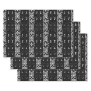 Gothic Skull Head Black And White Pattern  Sheets