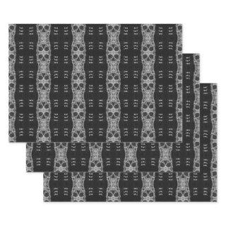 Gothic Skull Head Black And White Pattern  Sheets