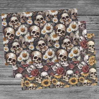 Gothic Skulls and Flowers Pattern   Sheets