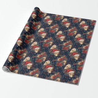 Gothic Skulls in Santa Hats Christmas