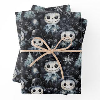 Gothic Spooky Christmas Snowman  Sheets