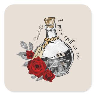Gothic Witch Love Potion Square Sticker